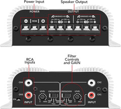 Taramps TS 400×4 400W RMS 4 Channel Class D Car Audio Amp RCA Bridged