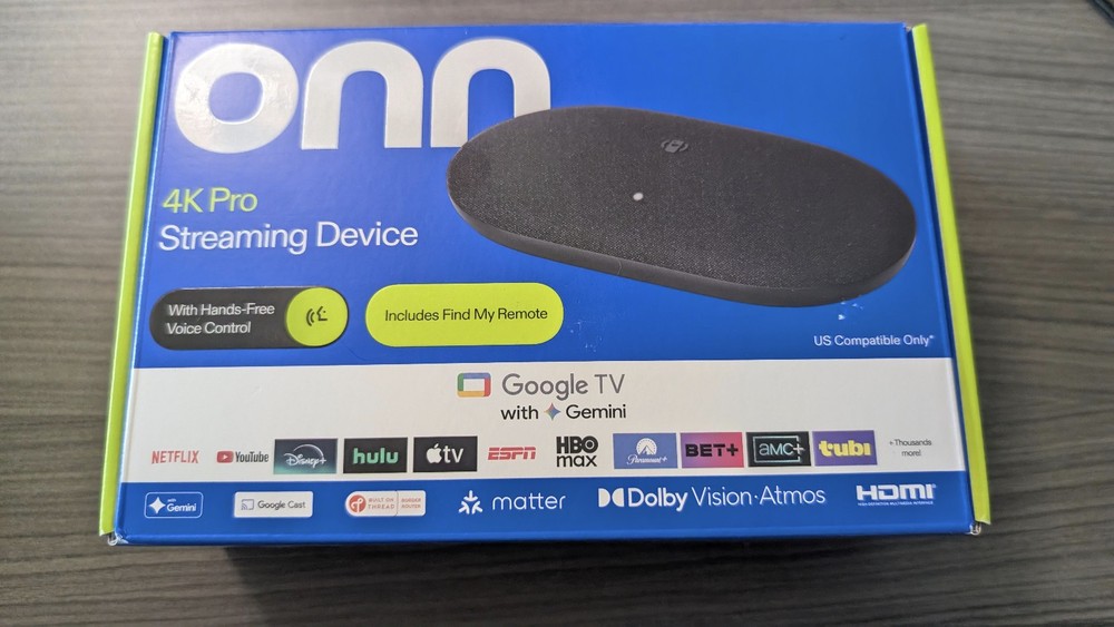 Onn 4K Pro Streaming Device Google TV 32GB Dolby Vision Atmos HDMI 2026 Model
