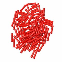 100Pcs Butt Wire Connectors Crimp Terminals Electrical 22-18 AWG Red NEW