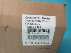 NEW BLACK CETIS PUSH-BUTTON WALL TELEPHONE PHONE HAC AEGIS 2554W WITH GRAY CORD