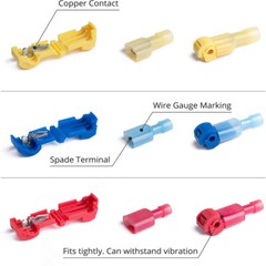 240/60 T-Taps Wire Terminal Connectors Insulated Quick Splice Combo Kit 22-10AWG