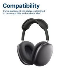 Ear Pads Replacement for AirPods Max Mesh Fabric with Silicone Layer–Space Grey