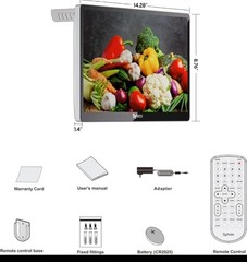 Sylvox 15.6″ Mini TV 12Volt TV 90° Flip Down ±45° Rotatable 1080P Kitchen Yacht