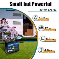 12V 30Ah LiFePO4 Rechargeable Lithium Battery BMS Deep cycles Fish Finder Boat