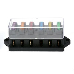6 Way Blade Fuse Box Block Holder Boat Car Power Distribution Panel Board 1/2/5x
