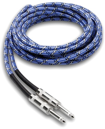 Hosa 3GT-18C1 Cloth Guitar Cable Straight to Same 18FT [New ] Black, Blue, Whi