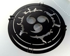 Handmade Custom Metal Raised Speakesr Grill 1pc Naruto Uchiha sign Subwoofer