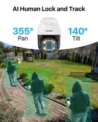 ZOSI 8MP 4K 8CH NVR 5MP PT PoE Home Security Camera System AI Person Detection