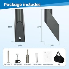 Starlink V2 Gen2 Short Wall Mount, OEM Mounting Kit 2x3x6 inches, Gray