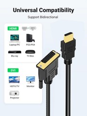New HDMI to DVI-D 24+1 Pin Monitor Display Adapter Cable Male/Male HD HDTV 6 FT