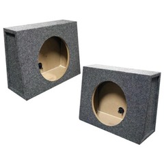 2 X QPOWER SINGLE 10″ 10 INCH SEALED ANGLED EMPTY SUBWOOFER BEHIND SEAT BOXES