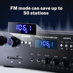 Donner MAMP5 Bluetooth Audio Power Amplifier Receiver 440W 4 Channel HiFi Amp