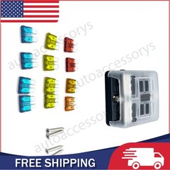12-24V Blade Fuse Box Block Holder 6 Way Car Boat Power Distribution Panel Board