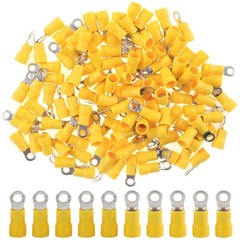 YELLOW Guage 12-10 Wire Ring Terminals Electrical Vinyl Connectors Assortment