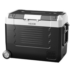 VEVOR Car Refrigerator 48 QT Compressor Electric Cooler with Wheels & Dual Zone