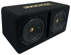 Kicker 50DCWC122 Dual 12″ Subwoofers+Vented Sub Box+Mono Amplifier+Wires DCWC122