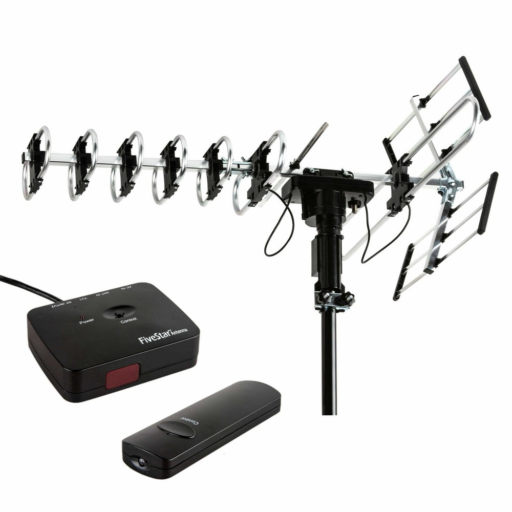 990 Mile 1080P HDTV Outdoor Amplified TV Antenna Digital HD TV UHF VHF 360 Rotor