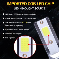 2X H11 Mini Ultra-light Yellow 3000K COB LED Headlight High Low Beam Fog Bulbs