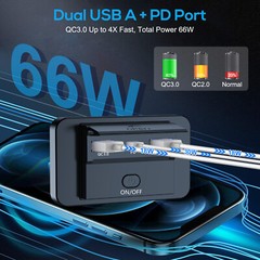 12V Dual USB QC3.0 & PD Port Car Fast Charger Socket Power Outlet On-Off Switch