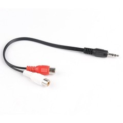 3.5mm AUX Stereo to 2 RCA Female Audio Y Cable Adapter Cord MP3 iPod Music AV