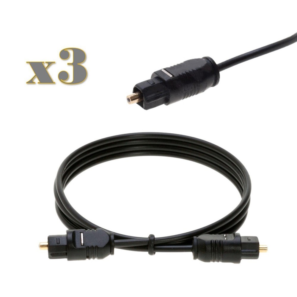 3-Pack – 6FT Toslink Digital Optical Audio Cable SPDIF Fiber Optic Sound Cord