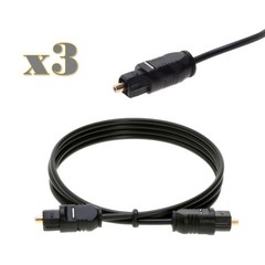 3-Pack – 6FT Toslink Digital Optical Audio Cable SPDIF Fiber Optic Sound Cord