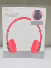 Ativa Kids Wireless Headphones Black – Cushioned Ear Pads – NEW