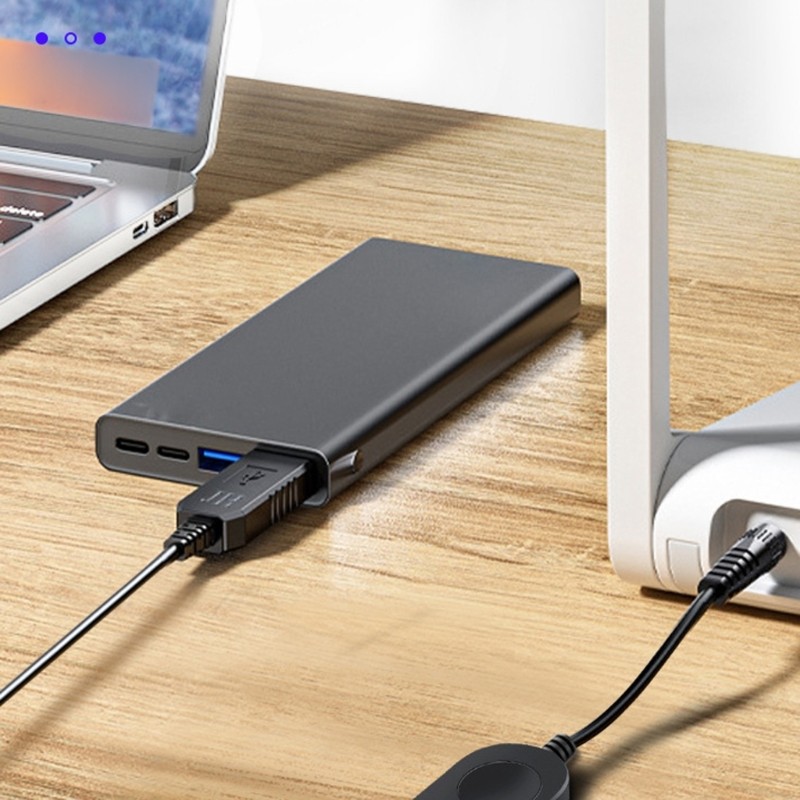 USB C And USB To DC5521 12V 12W Power Adapter Cord Boost Line With Indicator