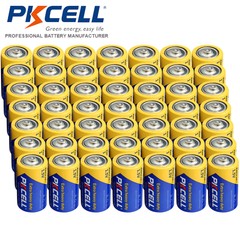 50Pcs D Size Batteries 1.5V R20P UM1 PC1300 Zinc-carbon for LED Lights