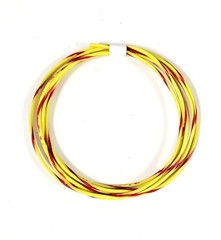 25 FEET AUTOMOTIVE WIRE 18 AWG HIGH TEMP TXL WIRE YELLOW WITH RED STRIPE