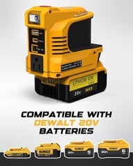 1-PACK 220W Power Inverter Compatible with Dewalt 20V Battery DC 20V to 110V AC