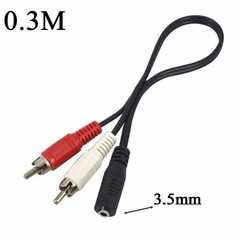3.5mm Stereo Female Mini Jack to 2 Male RCA to Headphone Plug Adapter Y-Cable