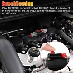 Breaker Inline 20-300A Circuit Stereo AMP Fuse For Car Audio RV Marine Reset