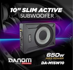 DANOM Slim Active Subwoofer 10″ 100W – Under-Seat Powered Subwoofer Compact Car