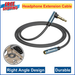 3.5mm Headphone Extension Cable 6FT Right Angle 3.5mm Male to Female StereoAudio