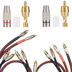 RCA Male Plug Solderless Gold Audio Adapter Speaker With Solderless Installation