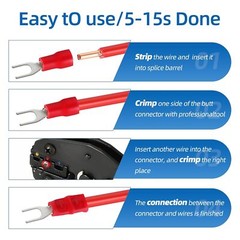 102/300X Assorted Insulated Spade Electrical Wire Connectors Crimp Terminals Kit