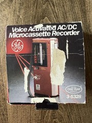 Vintage GE Voice Activated Microcassette Recorder 3-5328A & Box & Manuals READ