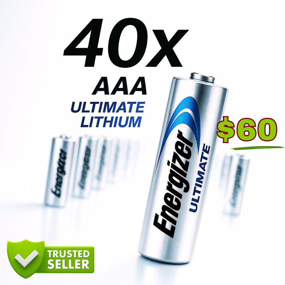 40 AAA Energizer Ultimate Lithium Batteries | Bulk OEM | Exp 2050 | 24hr ship!