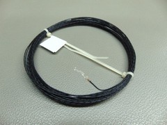 25 ft Vintage 26 AWG Silver plated copper Kapton PTFE Wire Black 19 strand