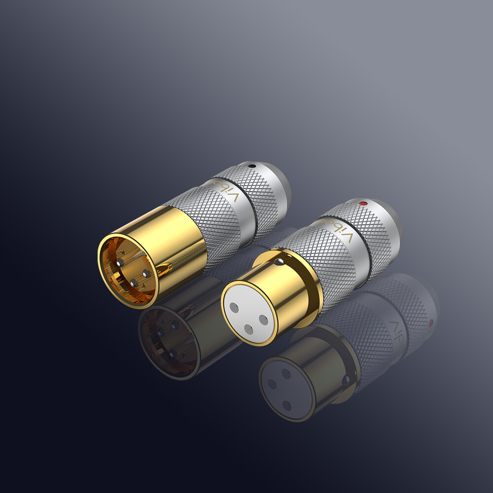 VIBORG Pair 3 Layer Plating Pure Copper Conductor Gold 3Pin XLR Connector Plug