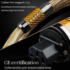 YYTCG 7N OCC Silver Plated Audiophile Power Cable Carbon Fiber Rhodium Plug