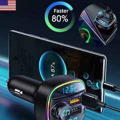 Bluetooth FM Transmitter Car Adapter Hands Free Radio USB Charger AUX Audio