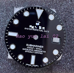 1PC NEW 3135mm Watch black green water ghost dial for 2836 2824 3135 movement