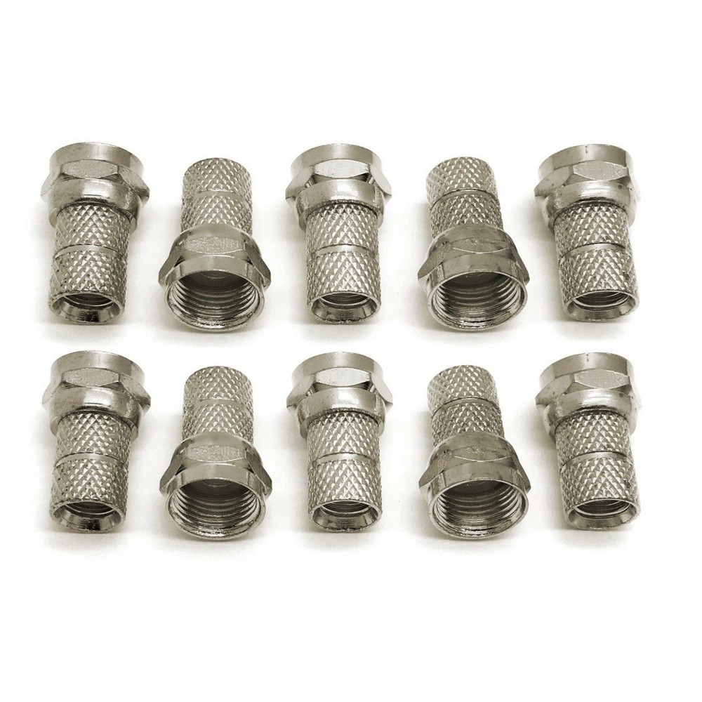 NEW 10 pack F-Type Male Twist On Connectors for RG59 Coaxial Coax Antenna Cable