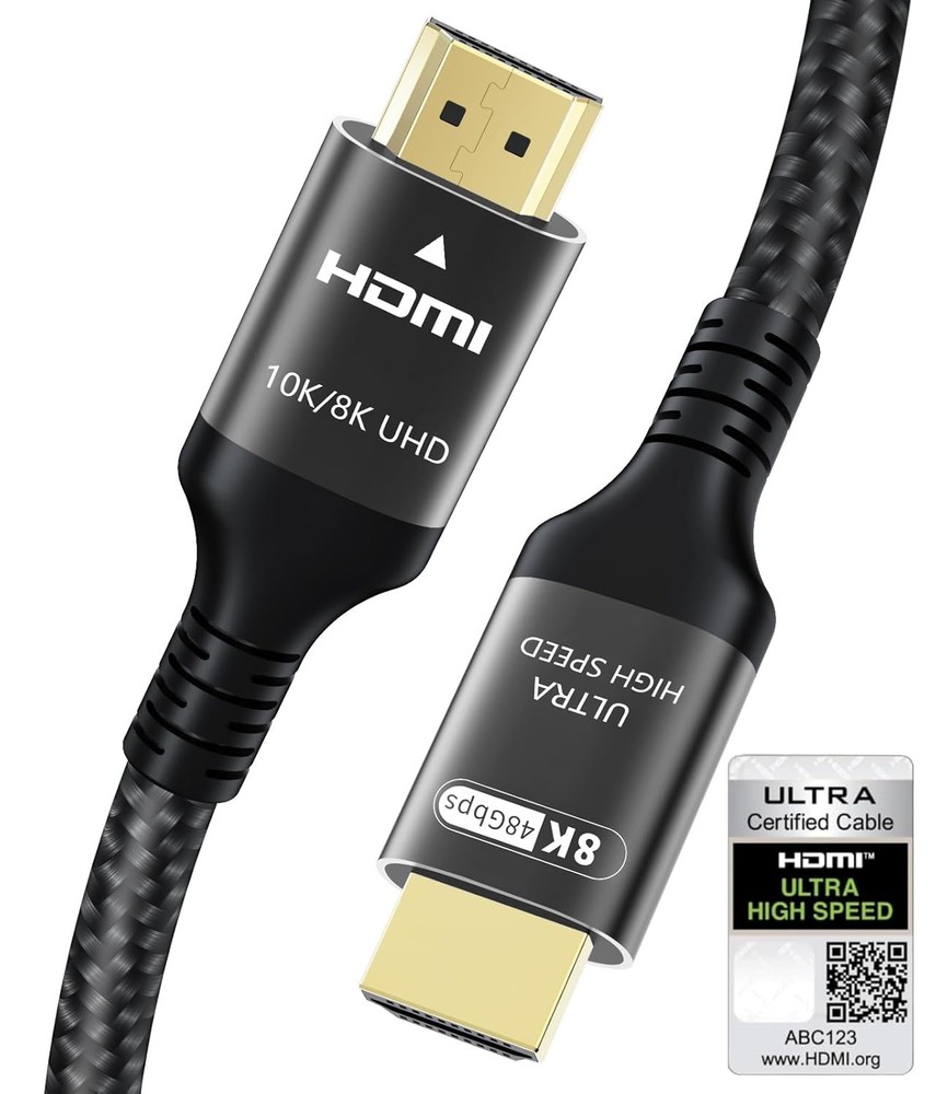 Certified 10K 8K HDMI 2.1 Cable 1.64 FT, 48Gbps Ultra High Speed FT/0.5m