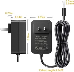 12V 2A Power Supply, AC 120V to DC12V 5.5×2.1mm Jack Converter, 12 Volt LED Driv