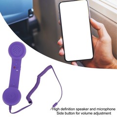 3.5mm Retro Radiation Proof Wired Telephone Handset Purple Cell Phone Handset