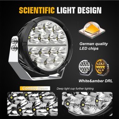 2X Round 7” Led Work DRL Light Offroad ATV 4WD SUV Driving Bumper Fog Spot Pods