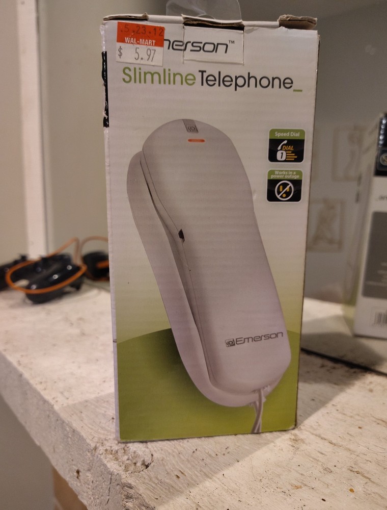 Emerson EM2116 Slimline Corded Handset Landline Telephone – NEW/OBNEW Ships Free